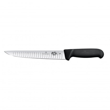 Victorinox Sticking Knife 20cm with black Fibrox handle, high carbon stainless steel blade for precise butchering and slicing.