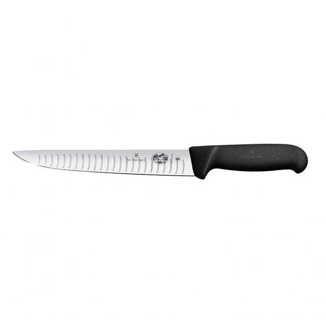 Victorinox Sticking Knife 20cm with black Fibrox handle, high carbon stainless steel blade for precise butchering and slicing.