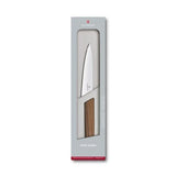 Victorinox Swiss Modern Kitchen Utility Knife 15cm with stainless steel blade and walnut handle, perfect for versatile kitchen tasks.