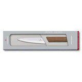 Victorinox Swiss Modern Kitchen Utility Knife 15cm with a stainless steel blade and walnut handle for precise, effortless cutting.