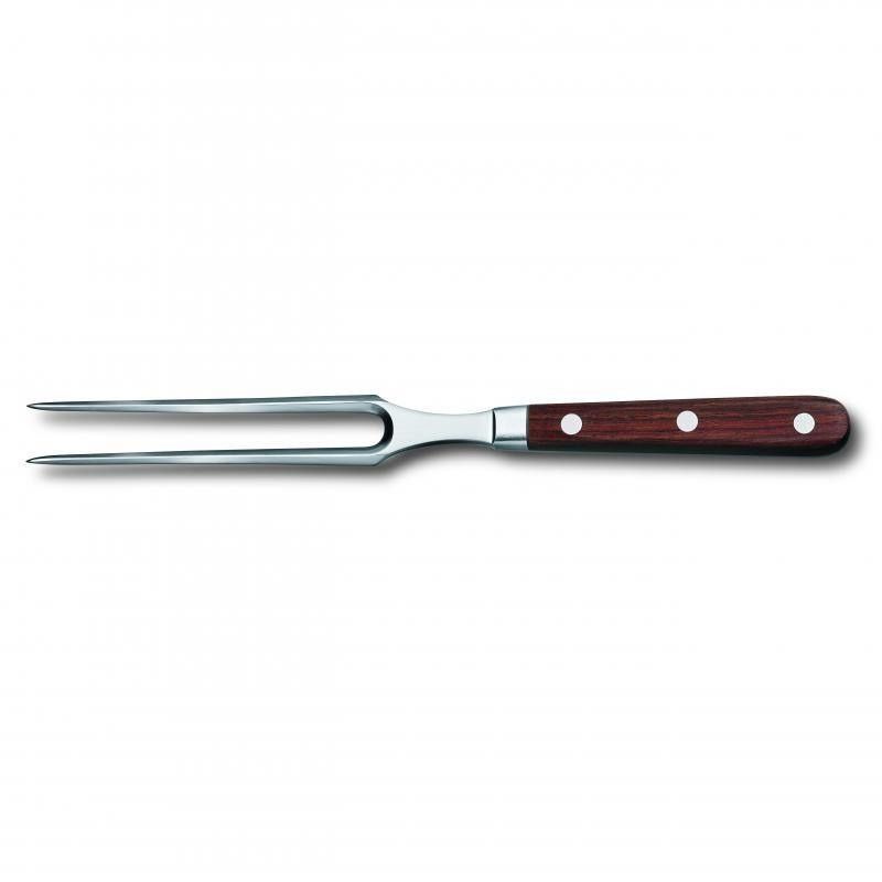 Victorinox Grand Maître carving fork with sharp tines, ergonomic handle, perfect for precise meat slicing and presentation.