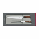 Victorinox Grand Maître 2-piece carving set with rosewood handles, featuring knife and fork for precision meat slicing.