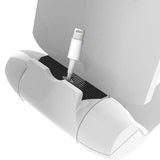 Adjustable white smartphone stand designed for stability and portability, compatible with all popular mobile devices.