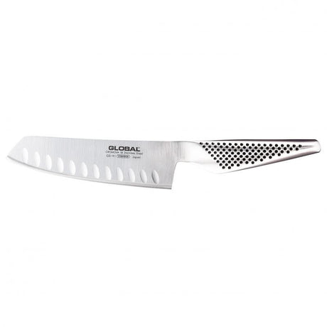 Global GS-91 Vegetable Knife Fluted, 14cm blade with scalloped grooves for precision chopping and smooth cutting.