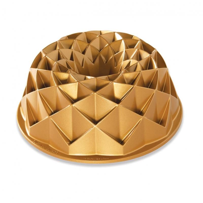 Elegant Nordic Ware Jubilee Bundt® Pan with diamond pattern and hidden hearts, perfect for festive baking and gatherings.