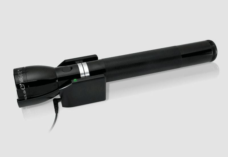 Maglite Charging Unit for Mag Charger, durable charging cradle with multi-mode LED indicator, compatible with various Maglite models.