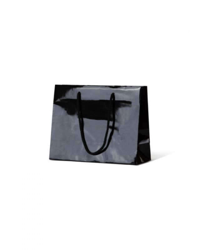 Pack of 200 glossy emerald and black laminated bags, ideal for packaging small items like jewelry and sunglasses.