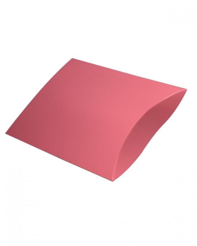 Pillow box in coral chiffon, 216x212x44mm, crafted from 300 GSM white card, ideal for elegant gift presentation. Pack of 100.