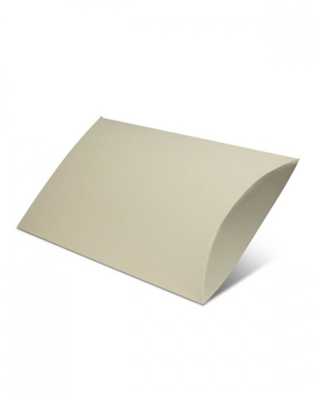 Elegant pearl cream matte pillow boxes in a pack of 100, ideal for stylish gift presentation and secure packaging.