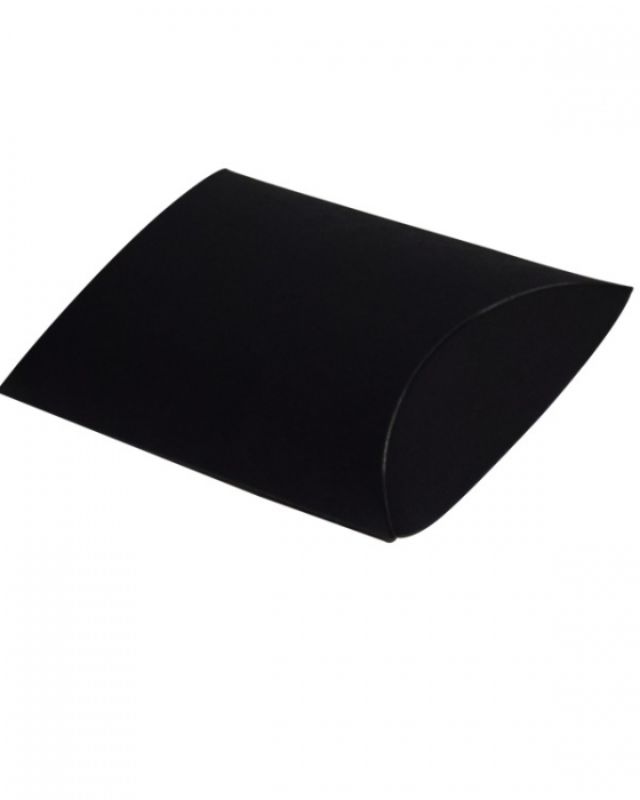 Elegant black matte pillow boxes, measuring 95x102x38mm, perfect for stylish gifting; pack of 250 for versatile occasions.