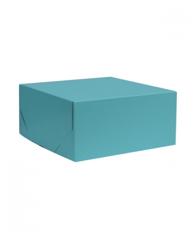 Aqua marine 2-piece gift boxes, 305x305x127mm, eco-friendly, durable white card, pack of 50 for elegant gifting.