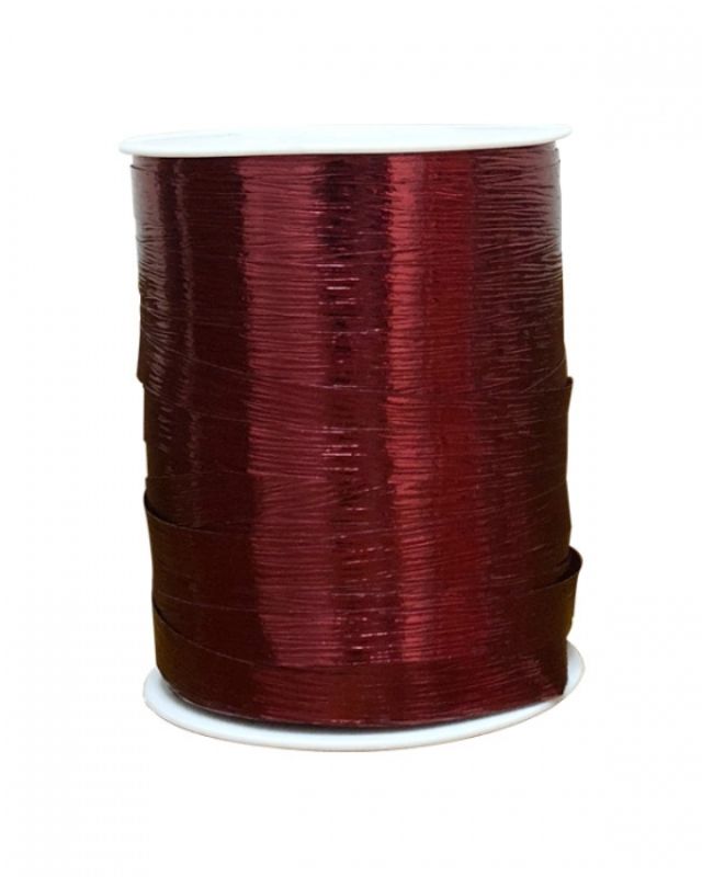 Rich shiraz metallic curling ribbon, 10mm x 250m, ideal for elegant gift wrapping and crafting projects.