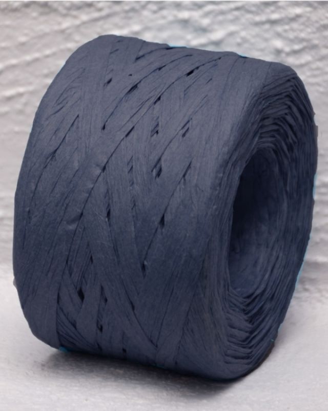 Navy paper raffia ribbon, 4mm wide and 100m long; ideal for crafting, gift-wrapping, and floral arrangements.