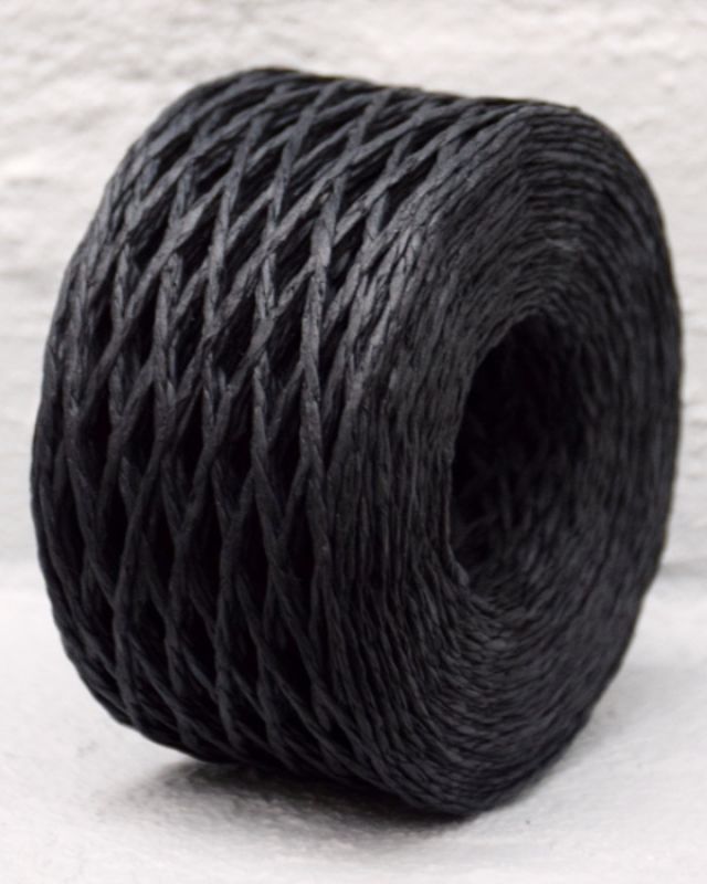 Black paper twine roll, 2mm x 100m, ideal for crafting, gift wrapping, and elegant decor projects.
