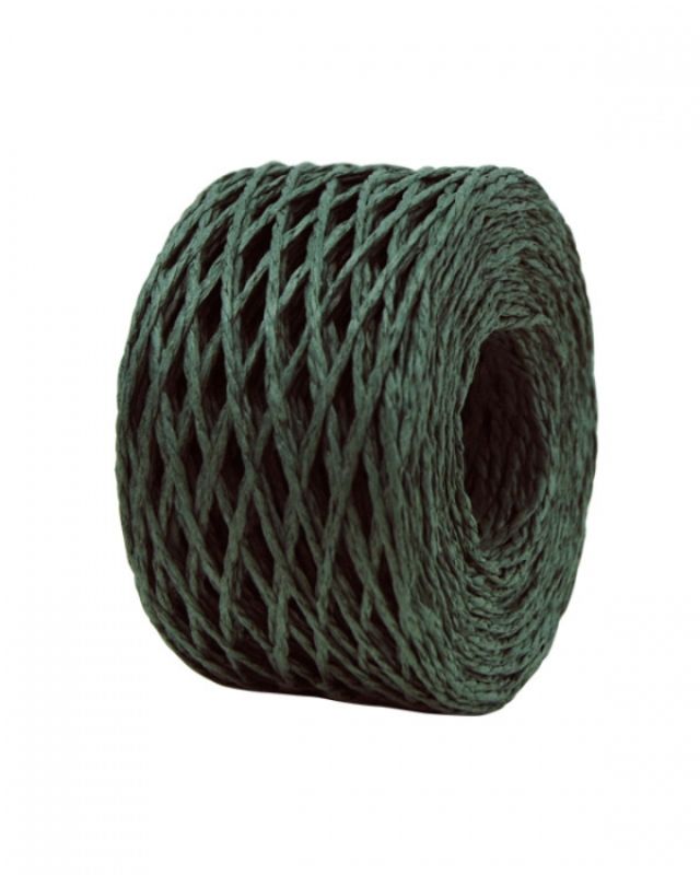 Hunter Green paper twine ribbon, 2mm thick and 100m long, perfect for crafts, gift wrapping, and decorative accents.