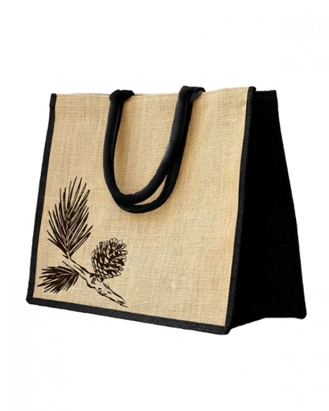 Non Woven Xmas Pine Cones Jute Tote pack, 20 eco-friendly bags with festive pine cone design for holiday shopping.