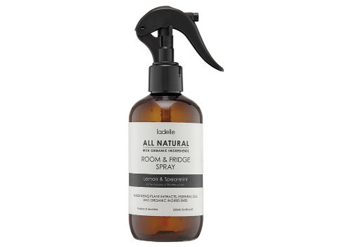 All natural lemon and spearmint room and fridge spray set, eco-friendly and effective for eliminating odors.
