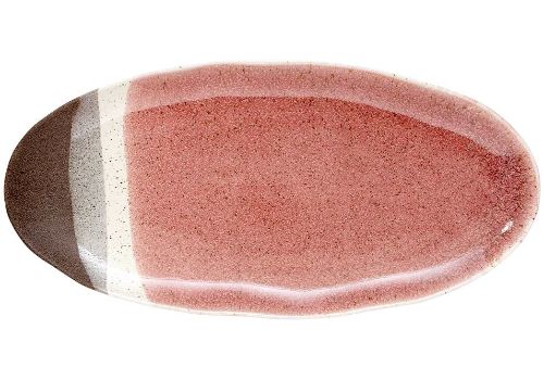Large red porcelain graze platter, 41.3 x 20 x 2.5 cm, perfect for displaying cheeses, fruits, and meats at gatherings.