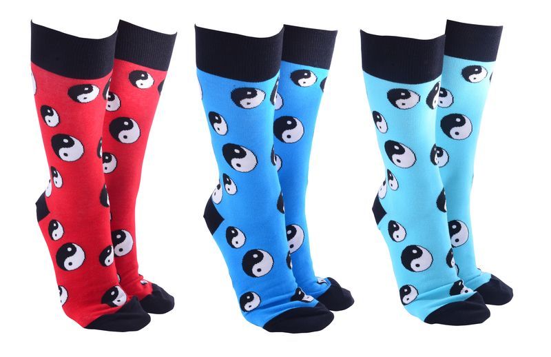 Assorted Sock Society Yin & Yang collection featuring 6 stylish pairs for comfort and versatility in any wardrobe.