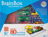 Colorful electronic kit for kids 7+, enabling over 80 fun experiments with no wires or soldering required.