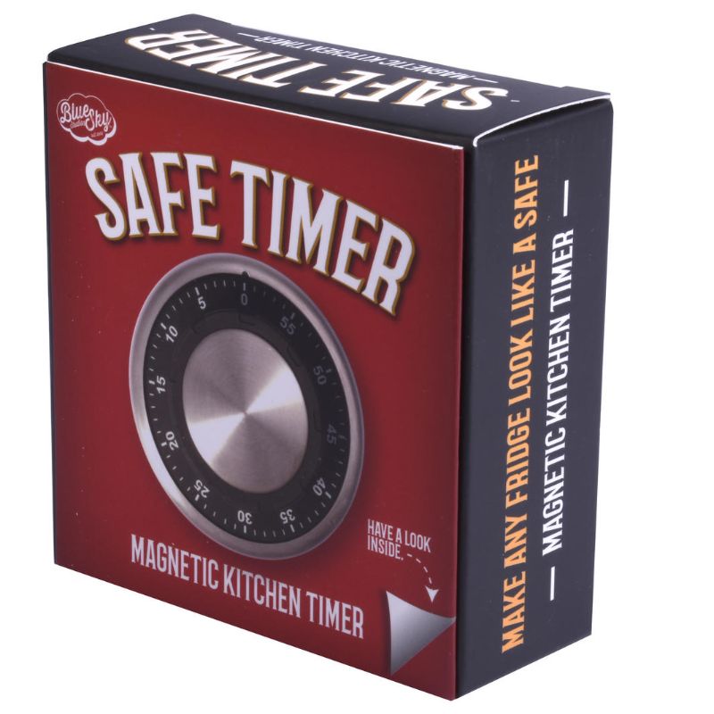 Sleek magnetic kitchen timer resembling a combination lock, perfect for precise cooking and stylish decor.