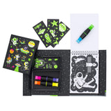 Neon Colouring Set - Space by Tiger Tribe, featuring 36 pages, markers, and stickers for creative kids aged 5 and up.