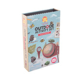 Colorful Outdoor Activity Set by Tiger Tribe featuring a magnifying glass, chalks, a pencil, and a fun activity book for kids.