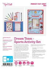 Dream Team Sports Activity Set by Tiger Tribe: fun sports-themed activities, trading cards, and art supplies for kids 6+.