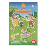 Colorful felt jungle activity set with 80 pieces, a fold-out board, and assorted jungle critters for imaginative play.