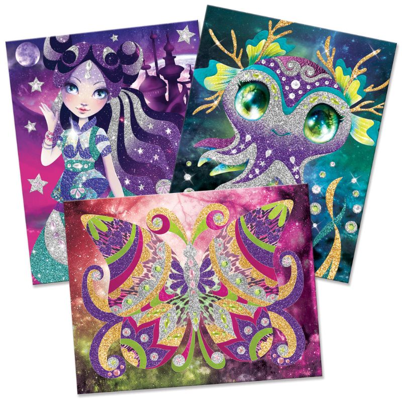 Glitter & Foil Art set featuring metallic foil, vibrant glitter, and gems for creating stunning custom masterpieces.