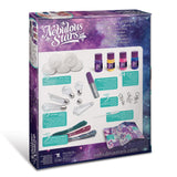 Crystal Wish Keepers Kit by Nebulia featuring 5 crystal bottles, glitter, ink, charms, and ribbon for creative jewelry making.