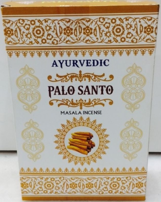 12 packets of Ayurvedic Palo Santo incense sticks for cleansing, meditation, and creating a calming atmosphere.