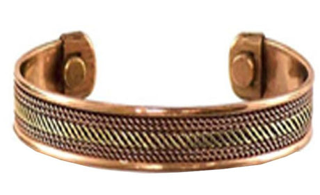 Elegant copper magnetic bracelet designed for wellness, promoting improved circulation and reducing joint pain.