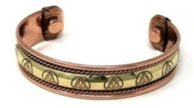 Elegant copper Triquetra magnetic bracelet promoting wellness and style, designed for comfort and daily wear.