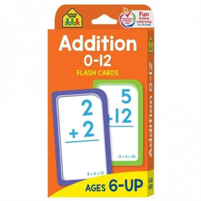 Colorful flashcards for children aged 3+, featuring 110 addition problems for fun and effective math learning.