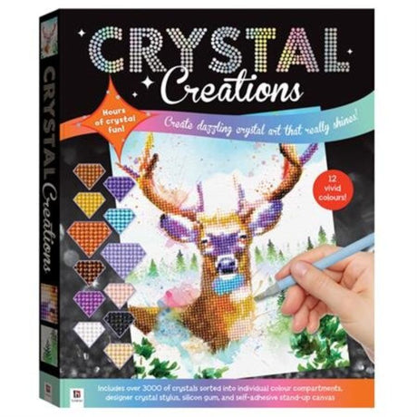 A charming deer crafted with vibrant crystals, perfect for creative relaxation and display in any home.