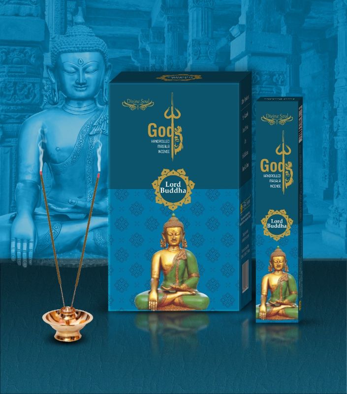 Incense package featuring Divine Soul Lord Buddha for tranquility, meditation, and creating a peaceful atmosphere.