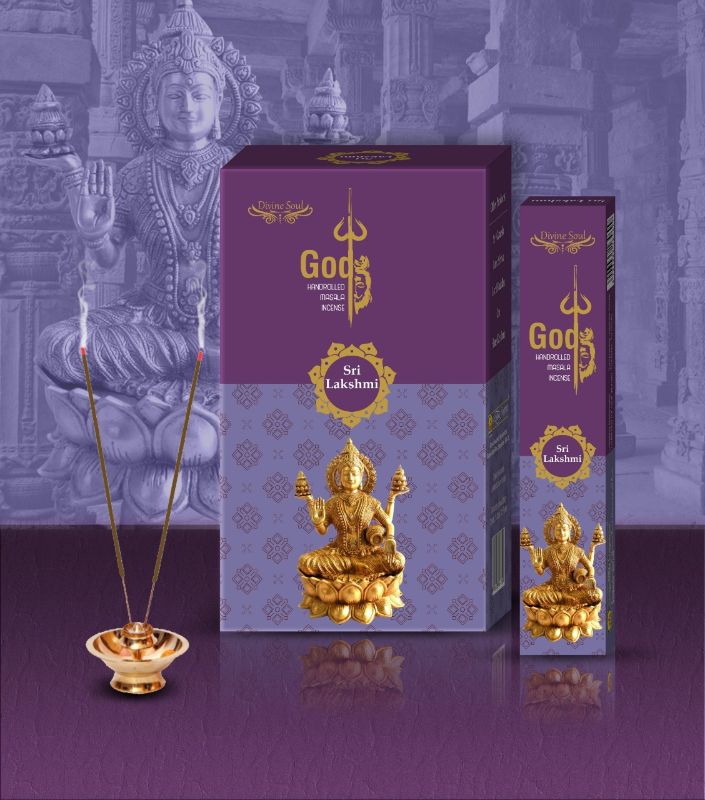 Divine Soul incense by SRI LAXMI, 12-pack, natural aroma for relaxation, meditation, and a serene atmosphere.