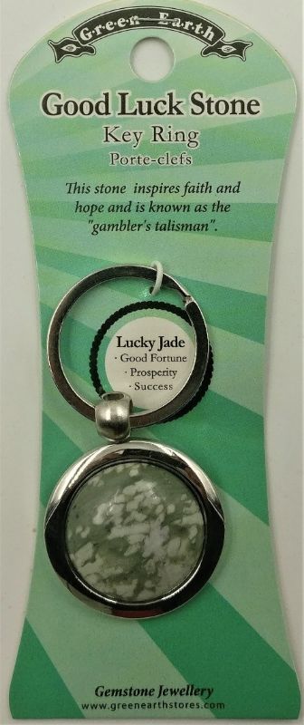 Set of 6 unique jade crystal keyrings, each symbolizing luck and elegance, beautifully packaged for gifting.