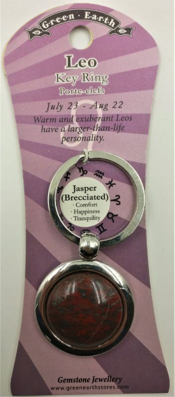 Zodiac Keyring - Leo Jasper (Set Of 6)