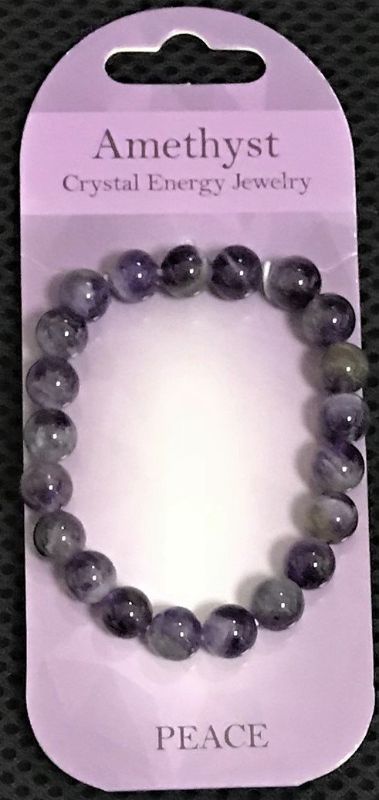 Set of 3 elegant Amethyst bracelets with 8mm beads, promoting calmness and adding style to any outfit.