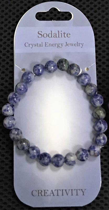 Set of 3 Sodalite bracelets with 8mm beads, featuring deep blue hues for style, mindfulness, and emotional balance.