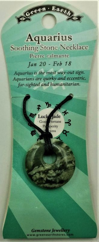 Donut Pendant - Zodiac Aquarius Lucky Jade (Set Of 3)