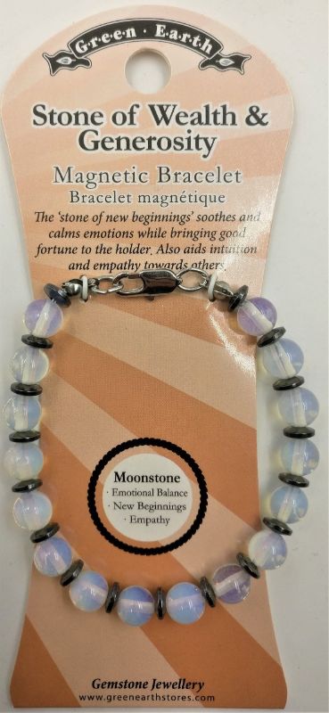 Set of 3 handcrafted Crystal Moonstone bracelets, featuring shimmering stones for style and emotional balance.