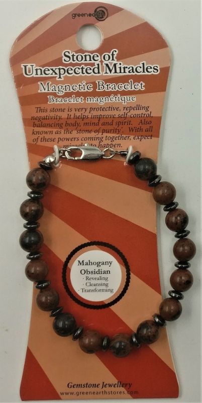 Set of 3 Crystal Mahogany Obsidian bracelets showcasing protective energy and elegant design, perfect for any occasion.