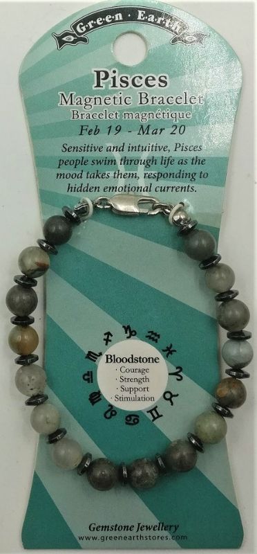 Zodiac Bracelet -Pisces Bloodstone (Set Of 3)