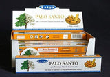 Sathya Nag PALO SANTO incense pack featuring 12 packets of aromatic, spiritual cleansing Palo Santo in a 15G size.