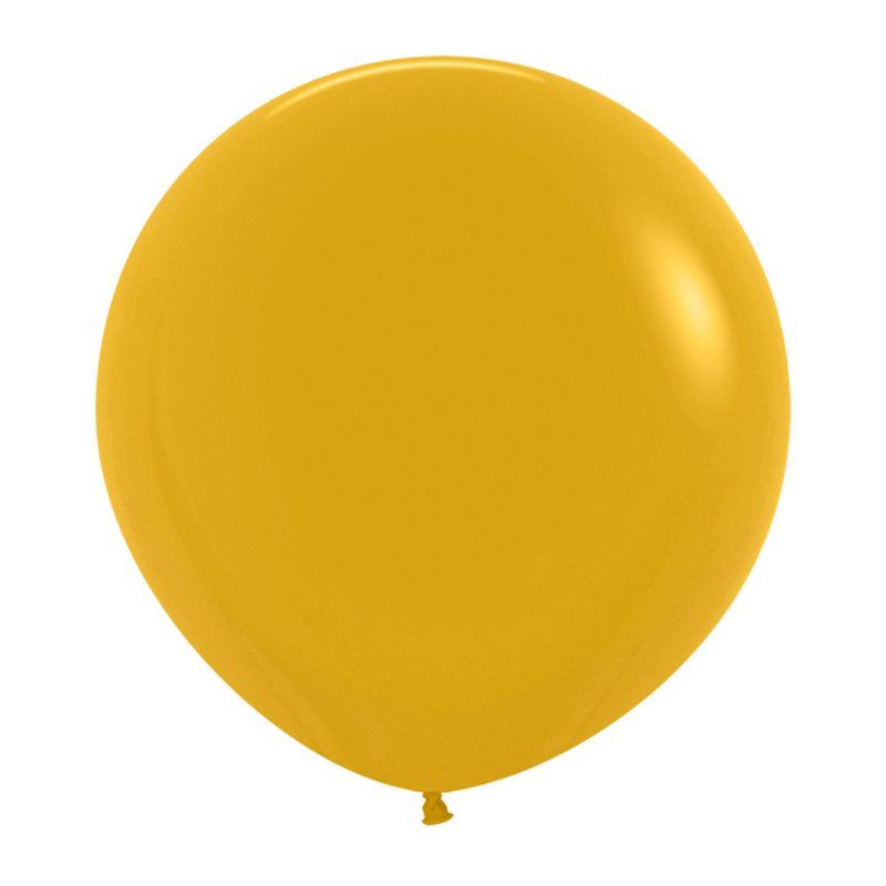 Vibrant Sempertex Fashion Mustard latex balloons, 60cm each, pack of 3, perfect for parties and modern decor.