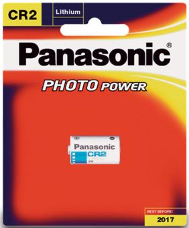 Panasonic CR-2 Photo Lithium 3V battery, designed for reliable power in cameras, lightweight and long-lasting performance.