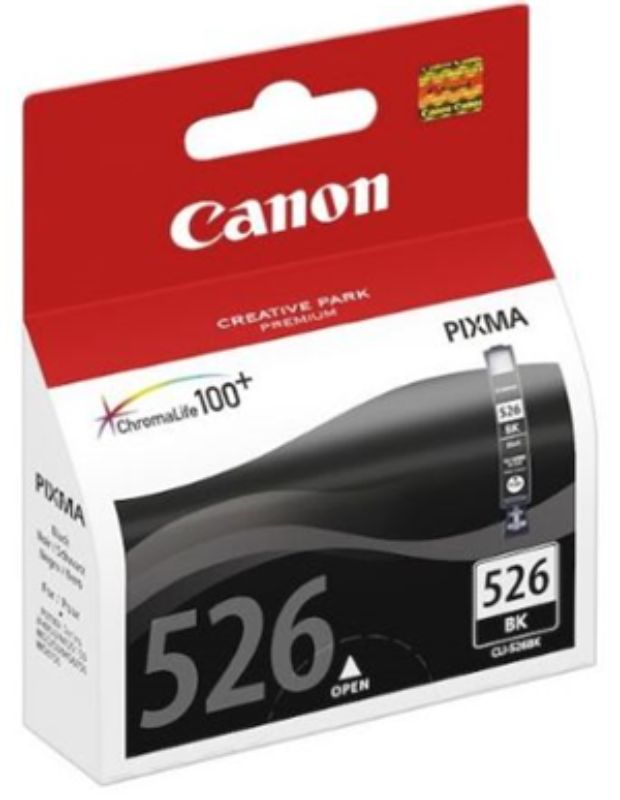 Canon CLI526BK Black Ink Cartridge for high-quality prints, featuring quick-drying, smudge-resistant ink and compatibility with various Canon printers.